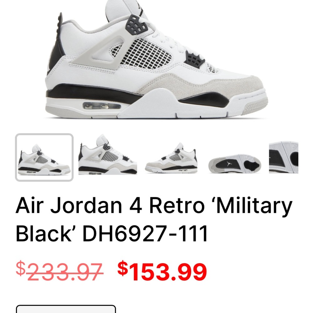 COPY - Air Jordan 4 Retro 'Military Black' Sneakers